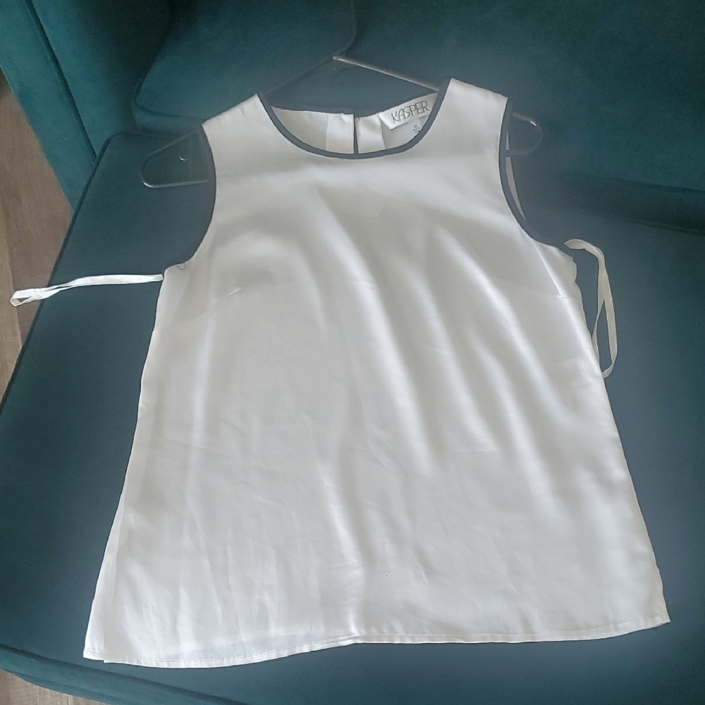 Kasper White Boxy Tank Top